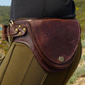 Medieval leather double pocket belt bag