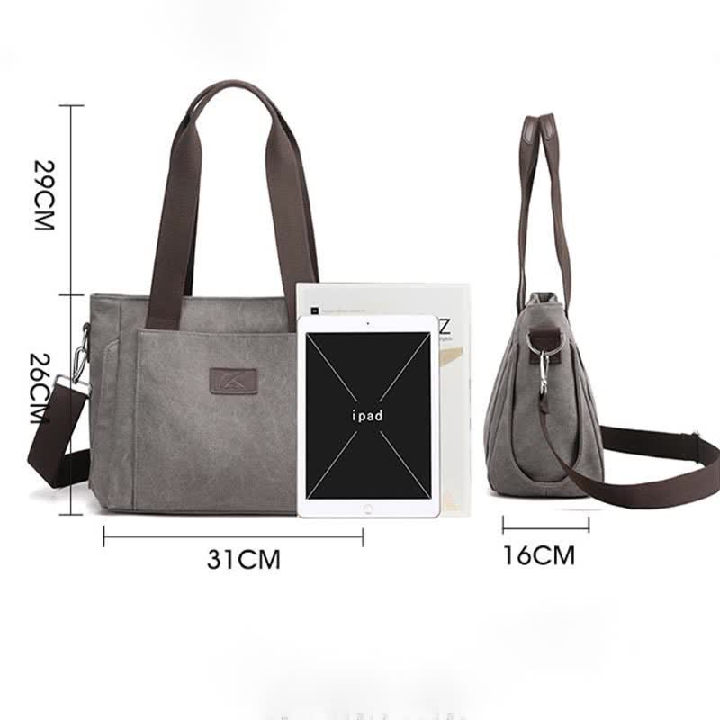 Women's Canvas Tote Shoulder Handbag – Casual Crossbody Purse Work Bag