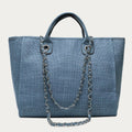 Crossbody Canvas Tote for Women – Chain Strap Bucket Bag