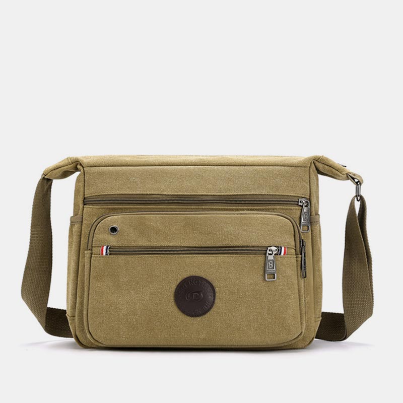 Vintage Canvas Messenger Bag – Large Capacity Shoulder Bag for Daily Use