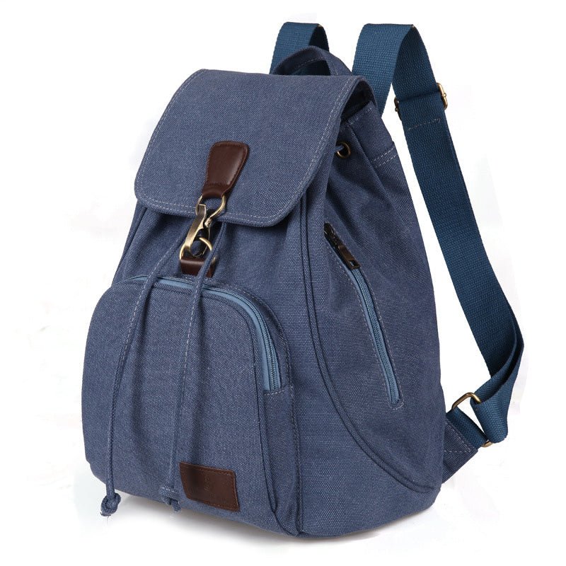 Vintage Canvas Backpack for Women & Girls – Drawstring Rucksack for School & Travel