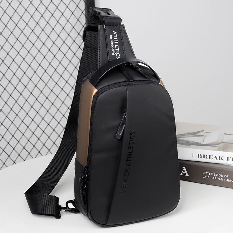 Waterproof Sling Bag for Men – Multi - Functional Chest Bag with USB Charging Port for Hiking, Cycling, and Travel