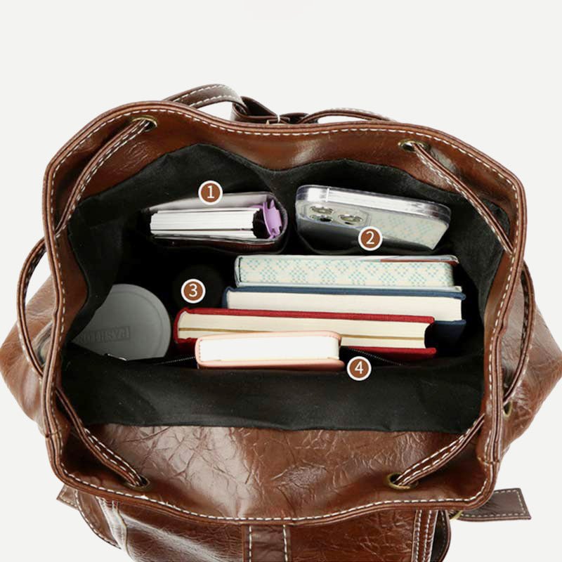 Vegan Leather Backpack for Women – Vintage Casual Daypack Purse for Ladies & Girls