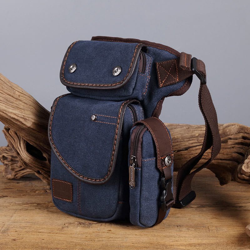 Durable Leg Bag for Men – Vertical Outdoor Sports Canvas Bag with Adjustable Strap