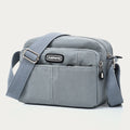 Light blue waterproof three-layer nylon crossbody bag for women