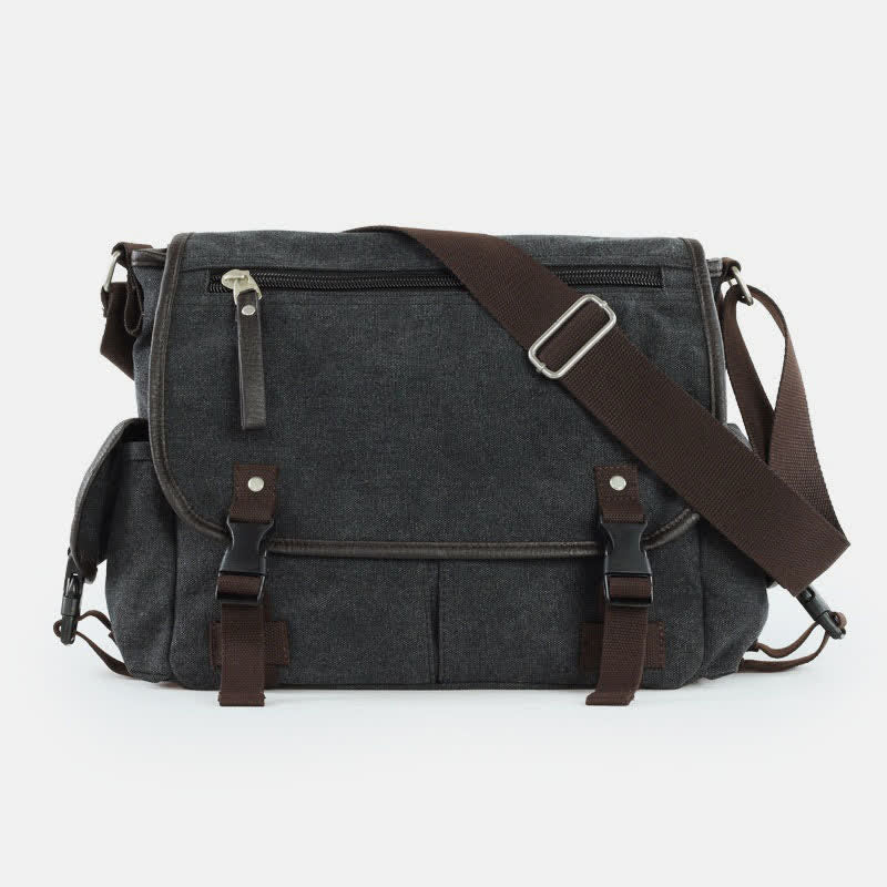 Men's vintage canvas laptop messenger bag