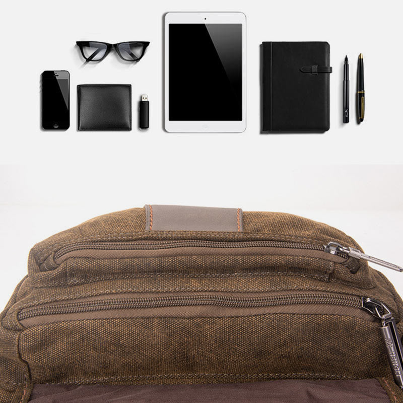 Men's retro canvas waist pack sling bag