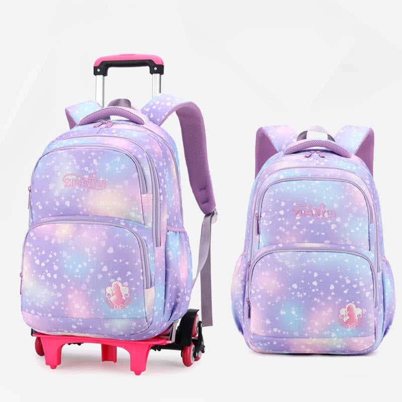 Durable Nylon Rolling Backpack for Kids – School Bag with Wheels, Adjustable Straps