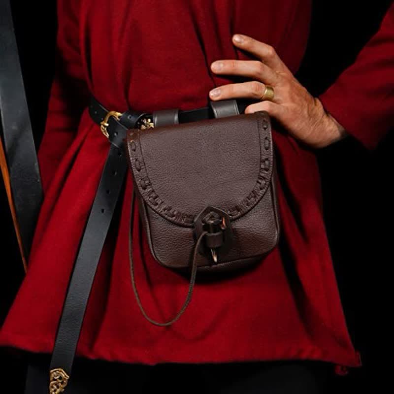 Renaissance Belt Pouch Holster - EDC Leather Waist Bag Cosplay Coin Purse