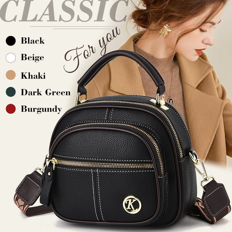 PU leather crossbody bag with wide shoulder strap