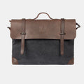 Messenger Bag for Men – Canvas Vintage Crossbody Handbag with Crazy Horse Leather, Casual Business Document Bag