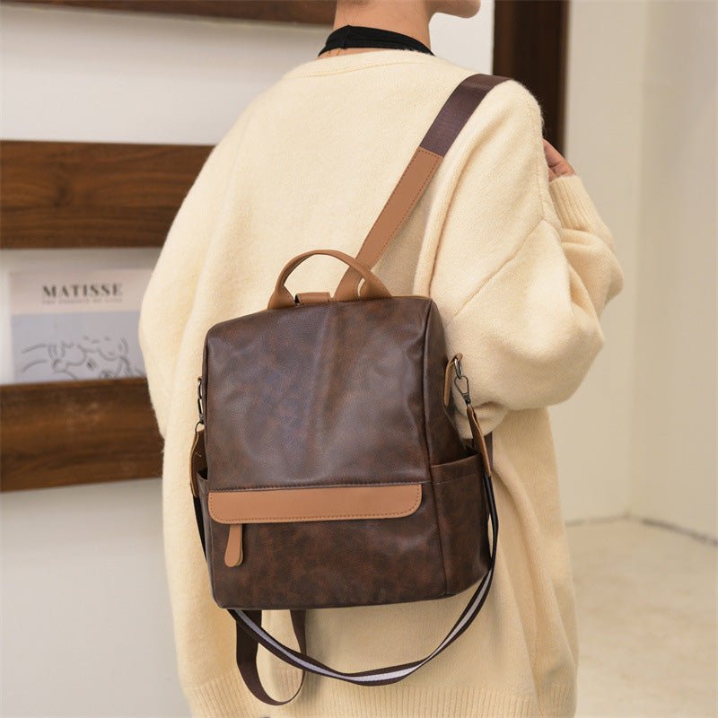 Women's Anti - theft Leather Backpack – Stylish & Secure Travel Handbag