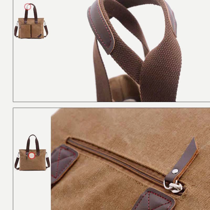Unisex Canvas Shoulder Bag – Retro Casual Handbag & Work Tote