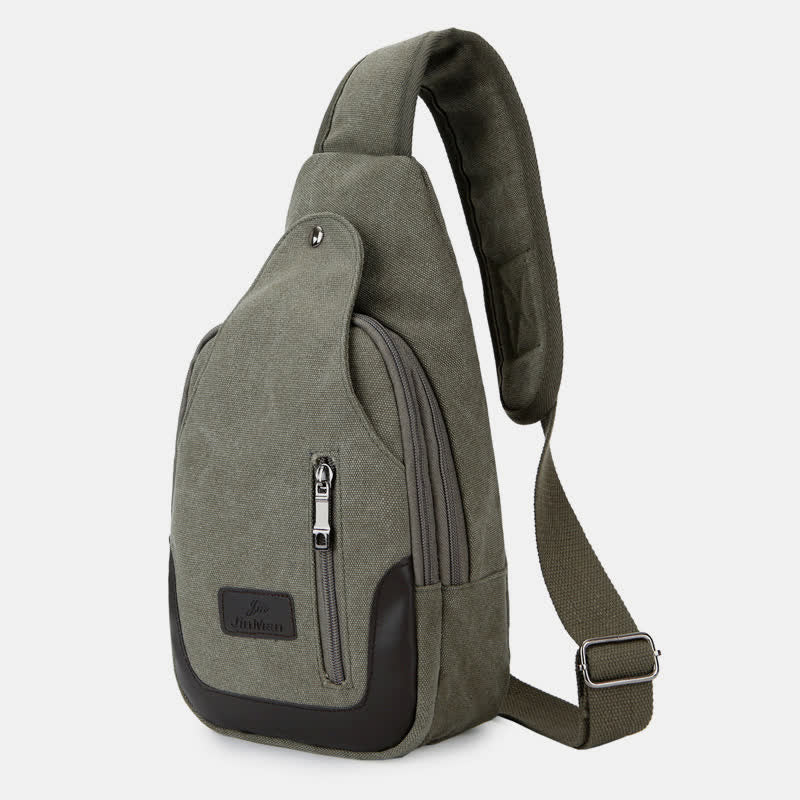 Men's canvas sling bag for outdoor travel