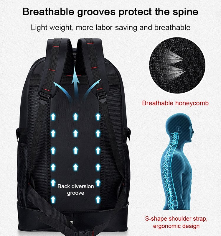 Expandable Oxford backpack for travel and work