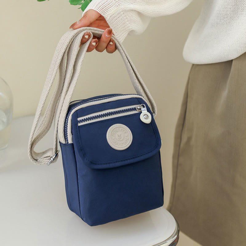 Mini Crossbody Bag – Waterproof Nylon Simple Solid Color Shopping Bag