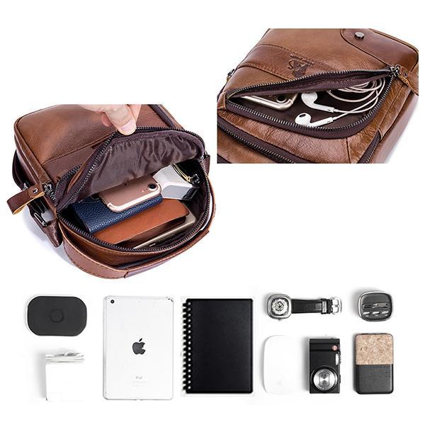 Genuine Leather Vintage Crossbody Bag for Men – Stylish Shoulder Bag