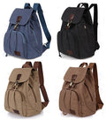 Vintage Canvas Backpack for Women & Girls – Drawstring Rucksack for School & Travel