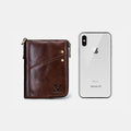 RFID Anti - theft Genuine Leather Multi - slot Bifold Wallet for Men - Stylish Business Wallet