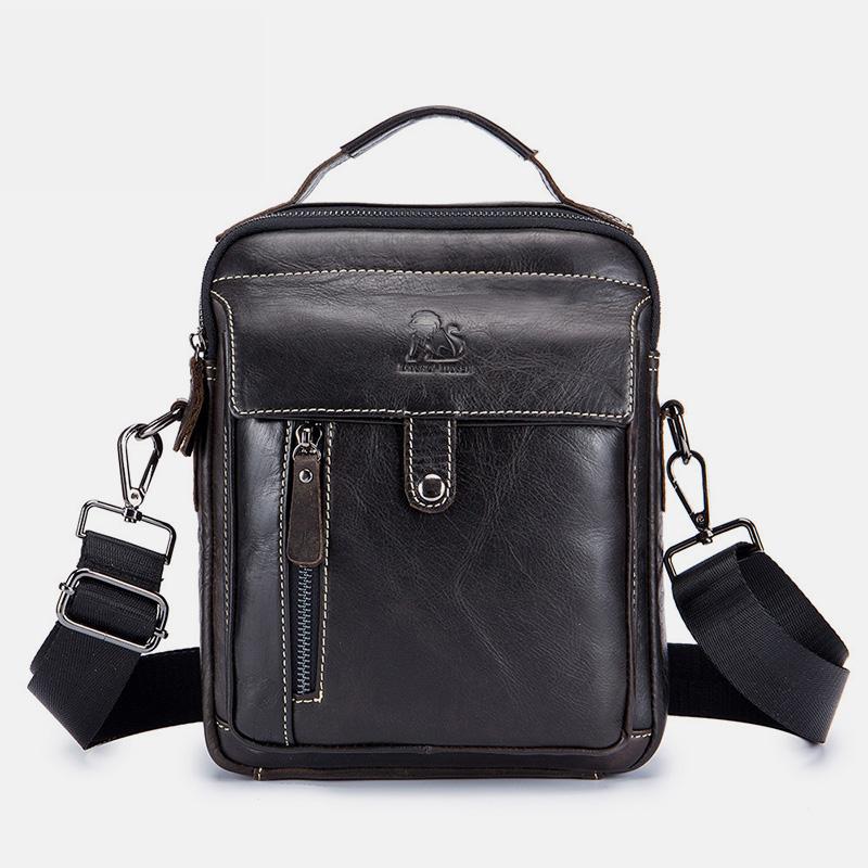Large capacity real leather multifunctional crossbody bag