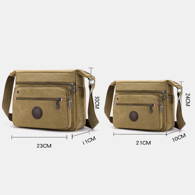 Vintage Canvas Messenger Bag – Large Capacity Shoulder Bag for Daily Use