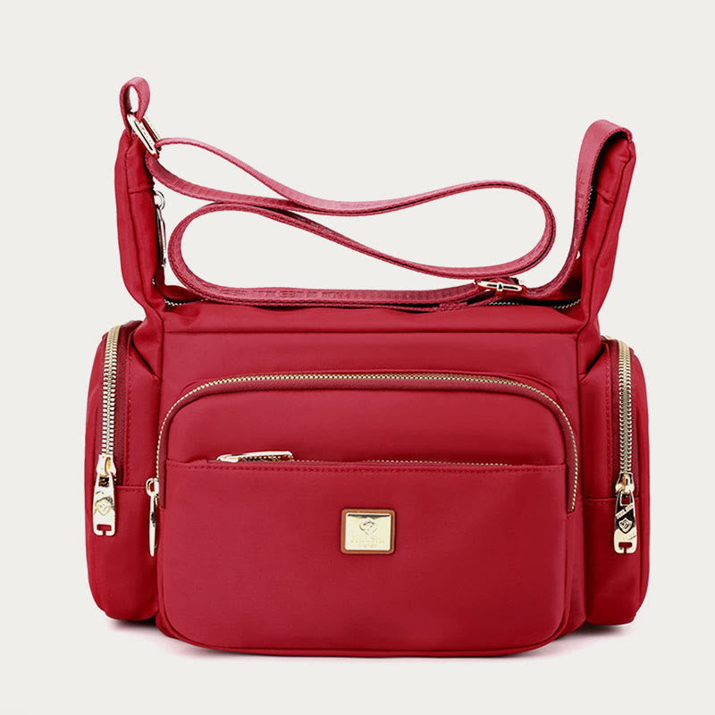 Women's nylon crossbody bag with multiple pockets