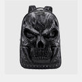 3D skull punk rivet leather backpack