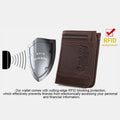RFID Large Capacity Bifold Wallet for Men – Retro Genuine Leather with 20 Card Slots & Zipper Pockets