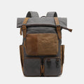 Vintage canvas laptop backpack for school and travel