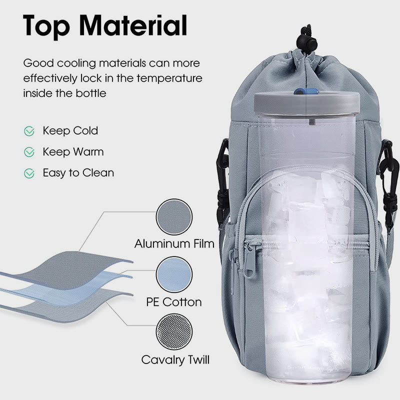 Water Bottle Carrying Case for Outing Sports – Crossbody Canvas Bag