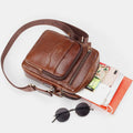 Men's vintage oil-tanned leather sling bag