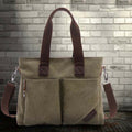 Unisex Canvas Shoulder Bag – Retro Casual Handbag & Work Tote