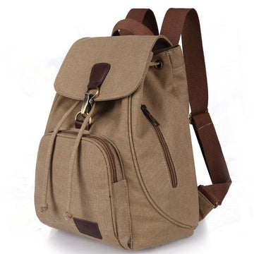 Women's vintage canvas drawstring backpack