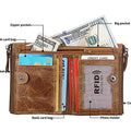 Men's genuine leather RFID wallet