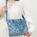 Floral Cute Printing Crossbody Purse – Large Canvas Handbag for Commuting