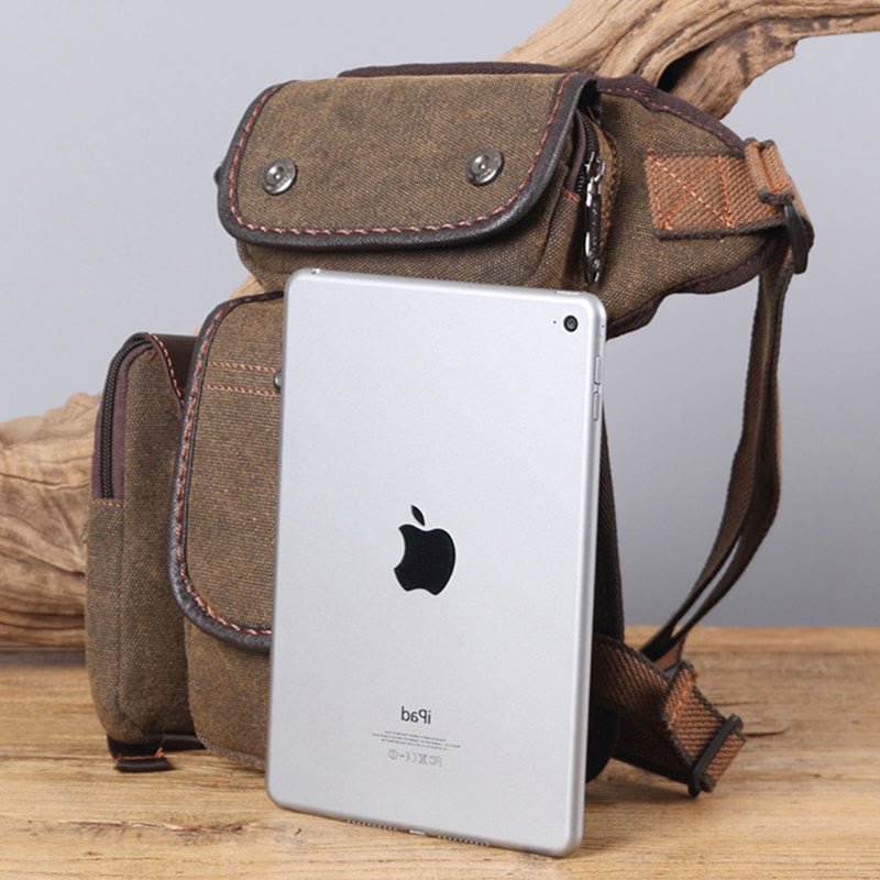 Durable Leg Bag for Men – Vertical Outdoor Sports Canvas Bag with Adjustable Strap
