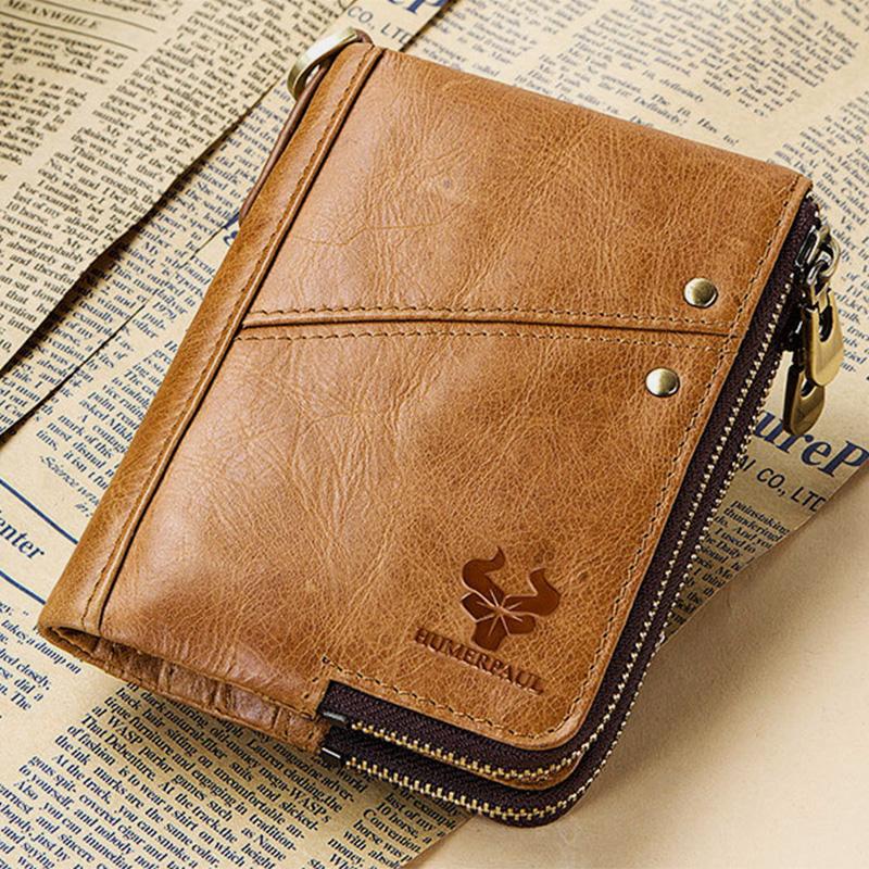 RFID Anti - theft Genuine Leather Multi - slot Bifold Wallet for Men - Stylish Business Wallet