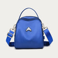 Blue wide-strap nylon crossbody bag for women