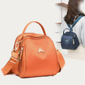 Orange wide-strap nylon crossbody bag for women