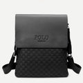Small Messenger Bag for Men Plaid PU Leather Crossbody Shoulder Bag