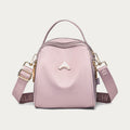 Blush pink wide-strap nylon crossbody bag for women