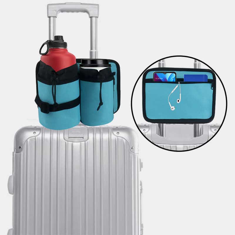 Portable Water Bottle Holder Pouch with 2 Bottle Pockets – Adjustable Carrier for Travel, Sports, and Daily Use
