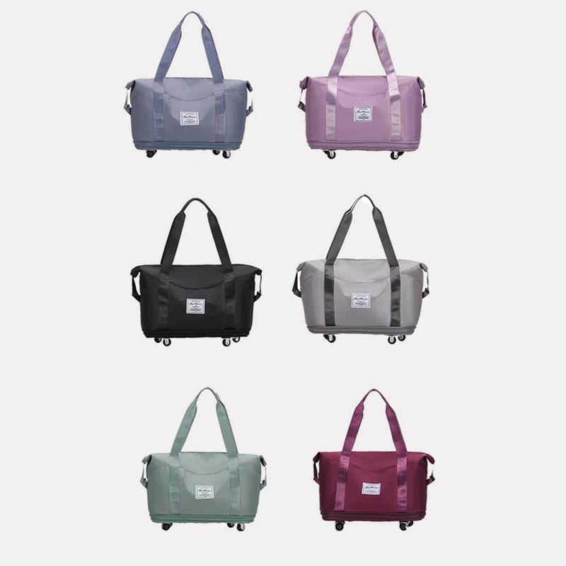 Tote Bag for Travel with Pull Rod & Oblique Folding Storage – Large Capacity Nylon Travel Sleeve