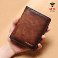 Men's genuine leather RFID bifold wallet