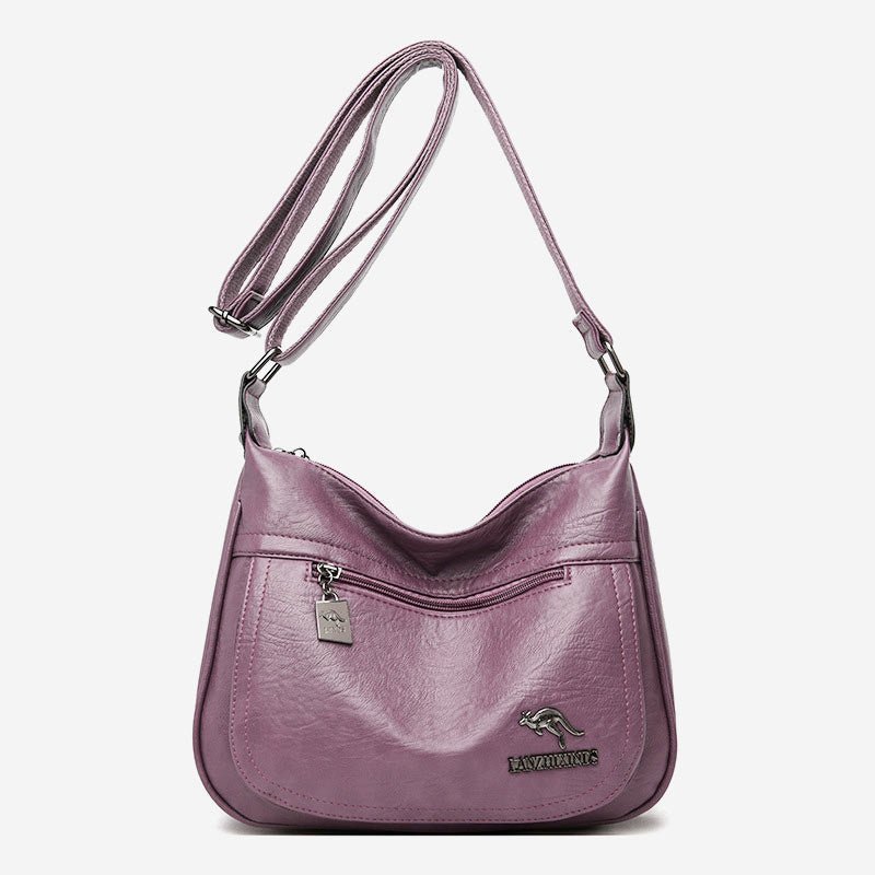 Women’s Soft Leather Double Compartment Crossbody Bag – Stylish & Practical Shoulder Bag