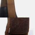 Vintage Canvas Sling Bag for Men - Black & Saddle Brown Crossbody Business Bag
