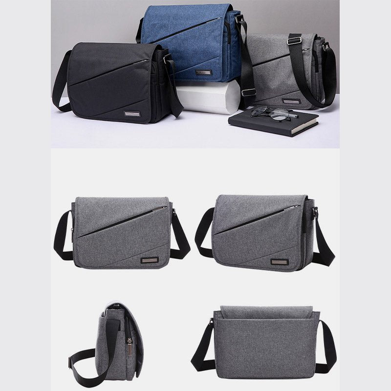 Waterproof Men’s Canvas Messenger Bag - Small Laptop Crossbody Bag