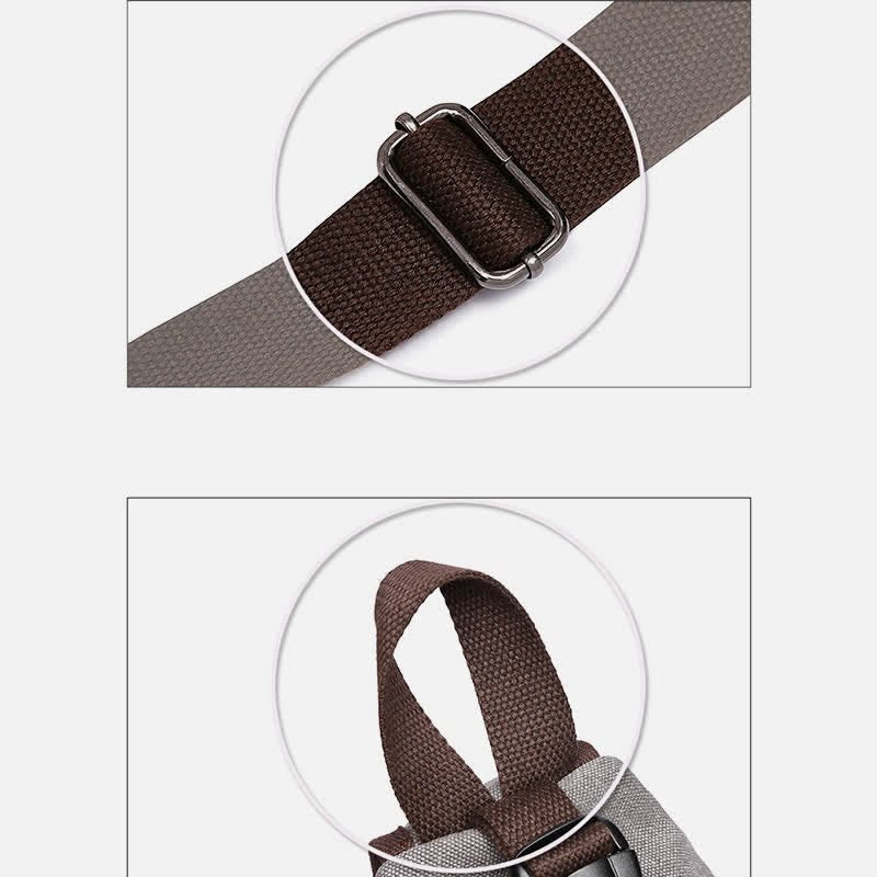 Canvas Sling Bag Crossbody Backpack – Casual Rucksack with USB Charging Port