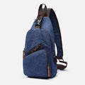 Canvas Sling Bag Crossbody Backpack – Casual Rucksack with USB Charging Port