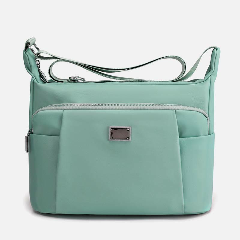 Women's plaid waterproof nylon crossbody tote bag